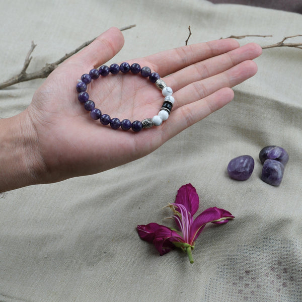 Amethyst & White Howlite Bracelet