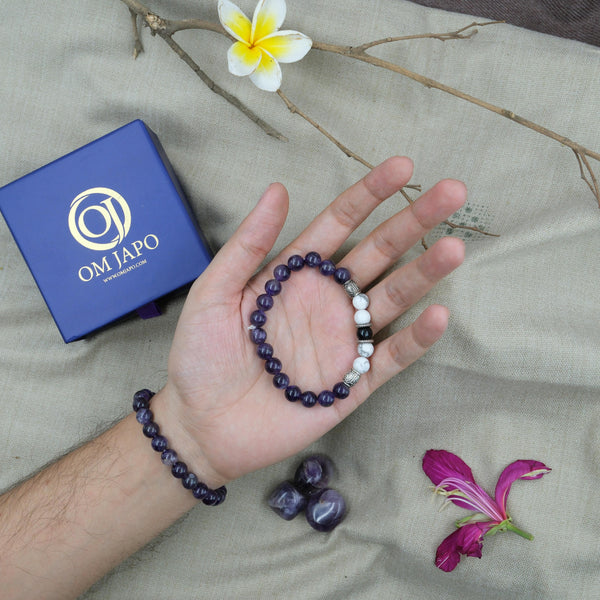 Amethyst & White Howlite Bracelet